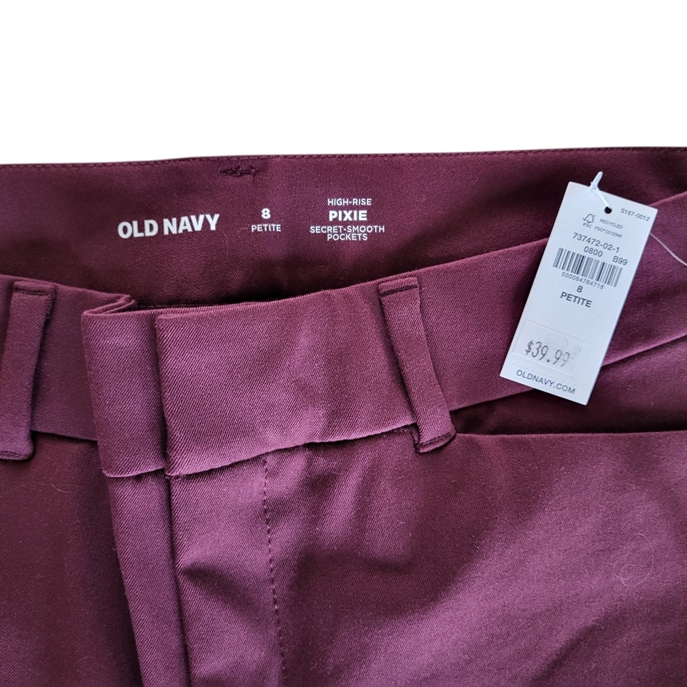 126B. NWT Old Navy Women's Pixie Plum Skinny Pants - Size 8P - Picture 4 of 7